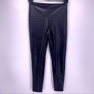 Ruby Ribbon Black Pleather Leggings Size Small